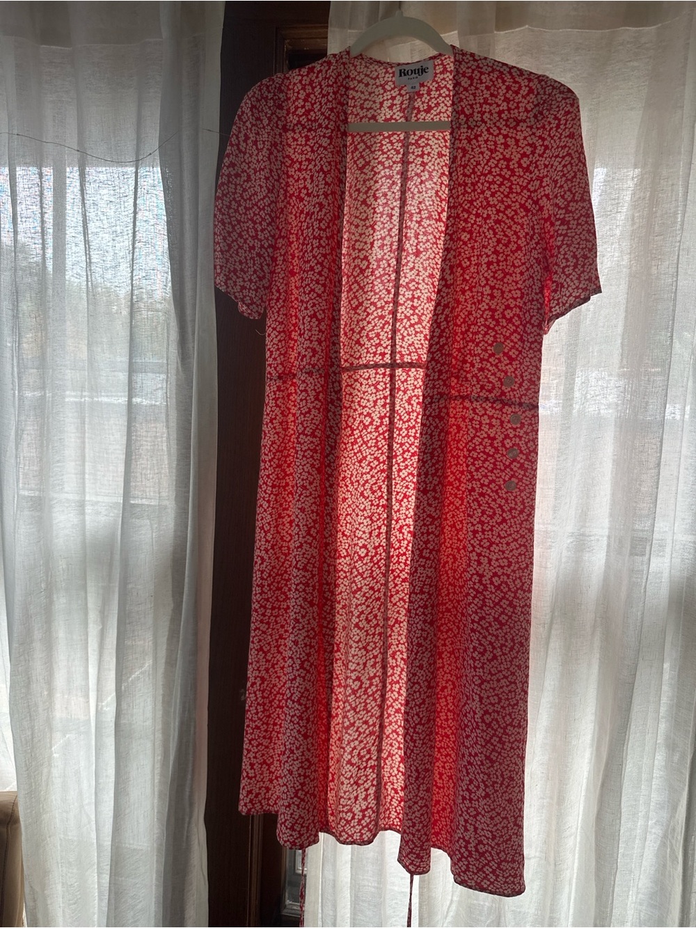 Rouje Red Floral Midi Wrap Dres